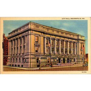 City Hall Indianapolis Indiana Linen Unposted PC333